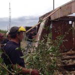 The Shirak Center assembled a brigade of workers to tear down the first domik.